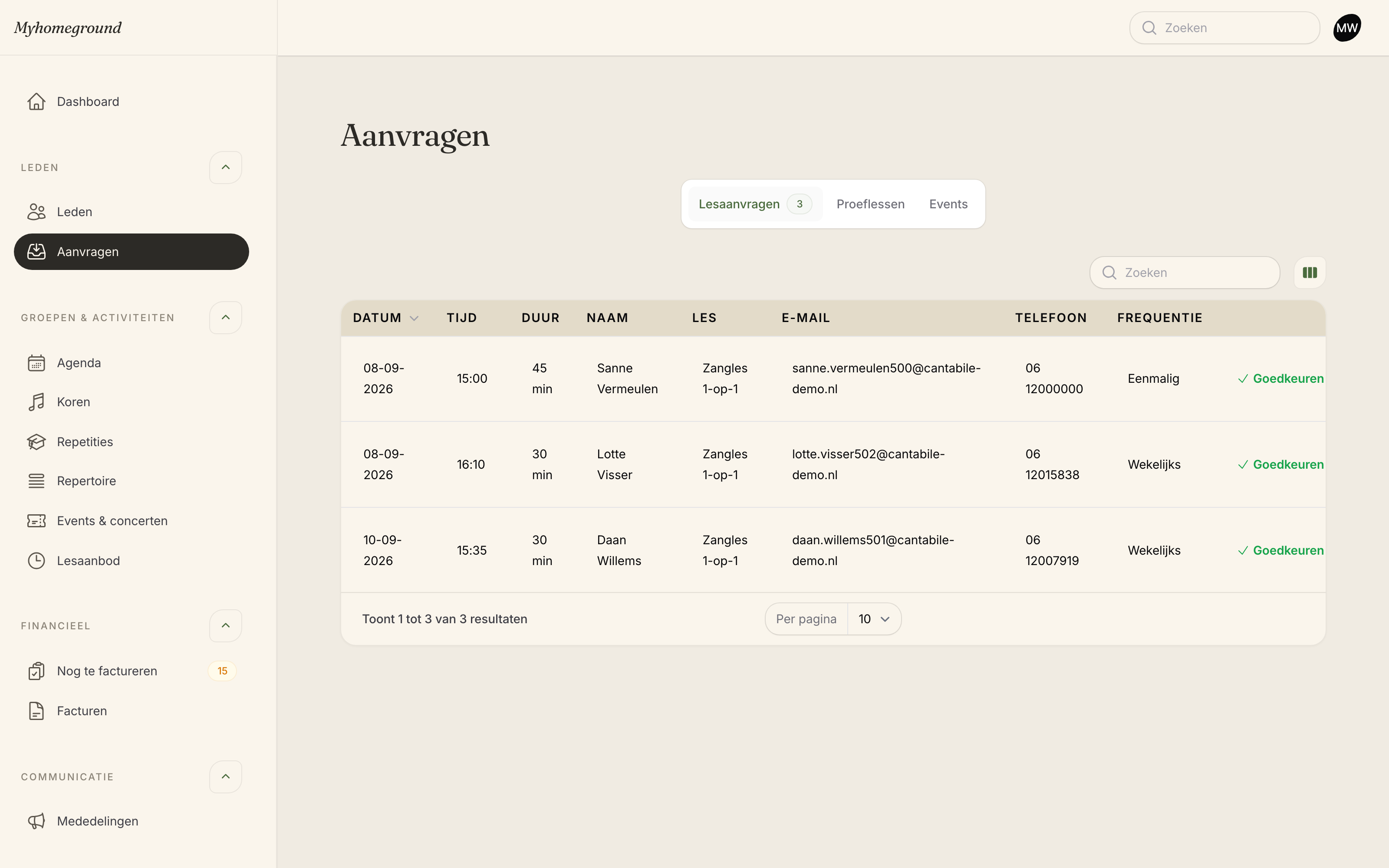 Boeken vanaf je site in het beheer